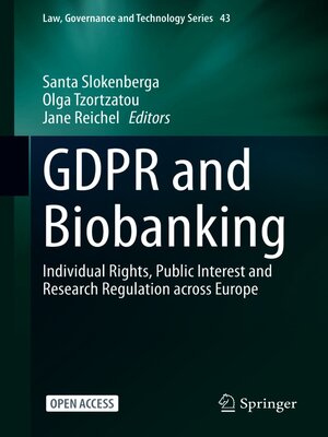 cover image of GDPR and Biobanking